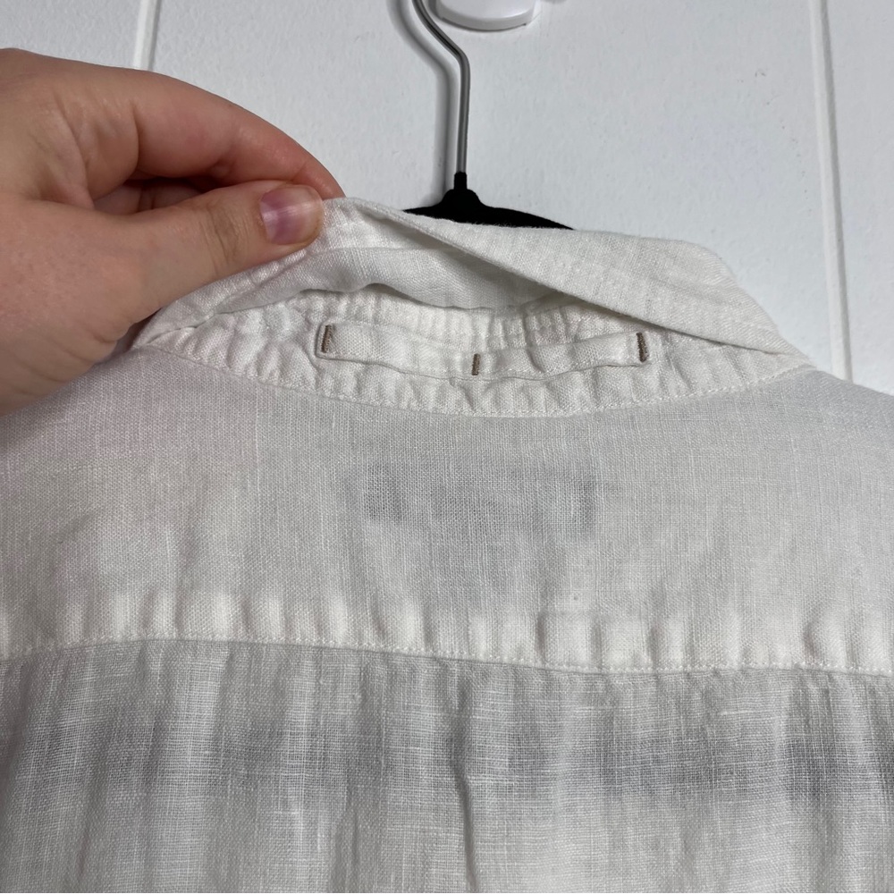 Banana Republic 100% Linen Short-sleeve Shirt Men's L White - Picture 5 of 8